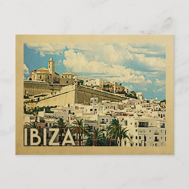 Viagens vintage de cartão postal Ibiza (Frente)