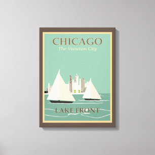Viagens vintage de Chicago, Canvas estendida