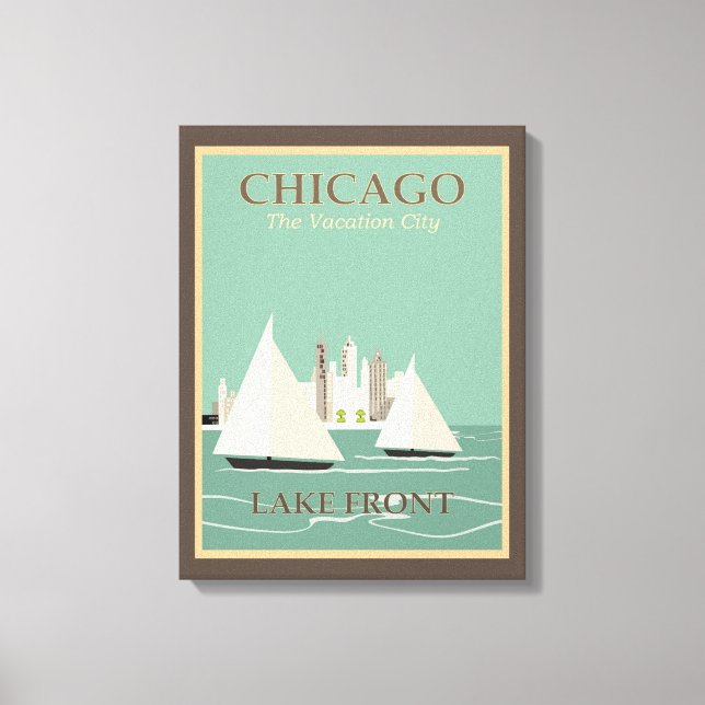 Viagens vintage de Chicago, Canvas estendida (Frente)