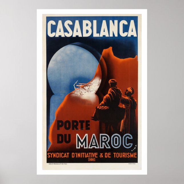 Viagens vintage de Poster de Casablanca (Frente)