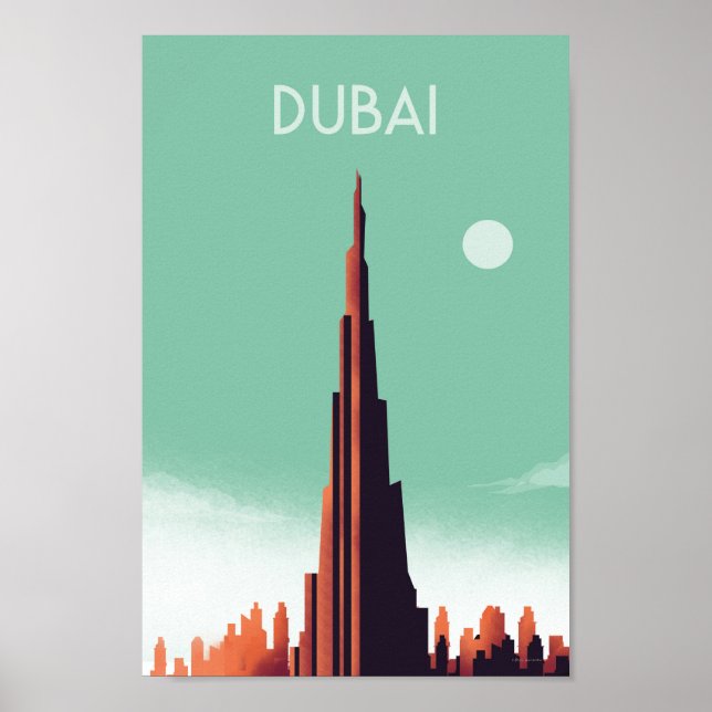 Viagens vintage de poster de Dubai (Frente)