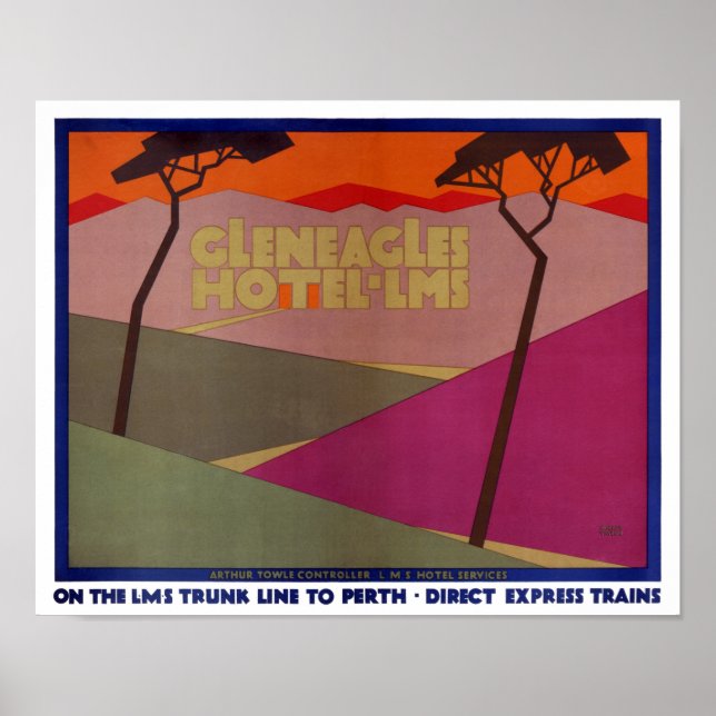 Viagens vintage de Poster de Gleneagles Raros Rest (Frente)