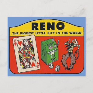 Viagens vintage de Reno Nevada - Cartão postal