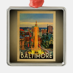 Viagens vintage do ornamento de Baltimore Maryland
