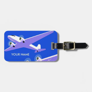 Viagens vintage Etiqueta de bagagem azul