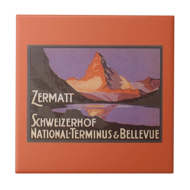 Viagens vintage, Montanha Matterhorn na Suiça (Frente)