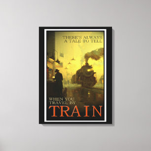 Viagens vintage pelo impressão das canvas do trem