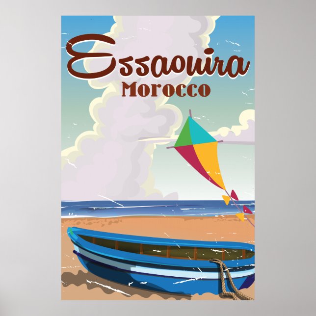 Viagens vintage poster de Essaouira Marrocos (Frente)