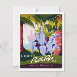 Viagens vintage Poster, Descubra Porto Rico!
