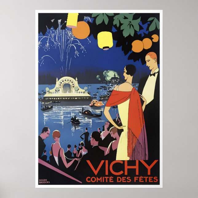 Viagens vintage - Vichy - França Poster (Frente)