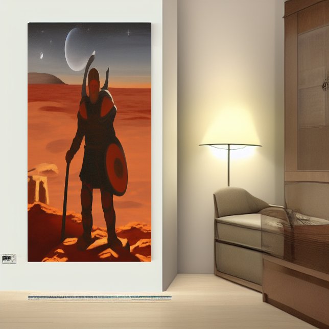 Viajando guerreiro na Mars AI Art Poster (Criador carregado)