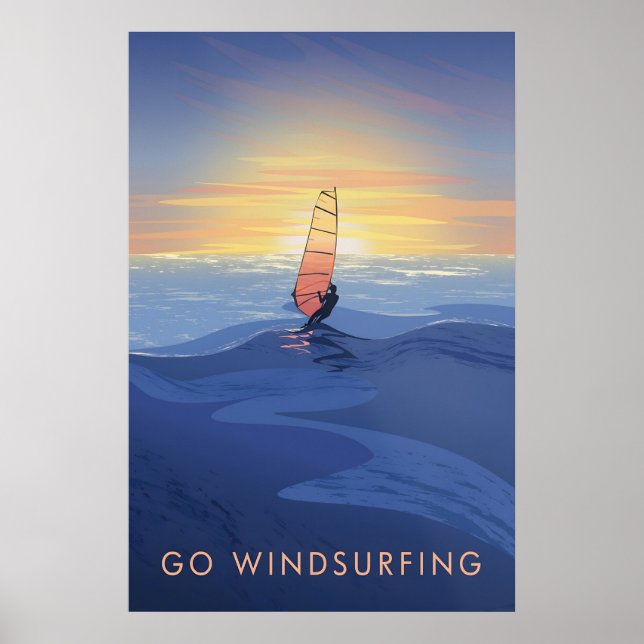 Viajar para fazer Windsurf Poster (Frente)
