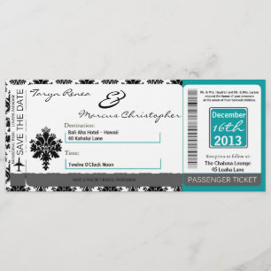 Vias De Embarque Linen Casamento Convite De Teal P