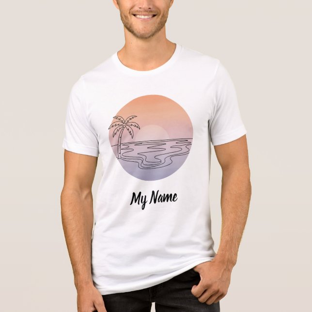 Vibes da Praia ao Pôr do Sol – Camiseta Minimalist (Frente)