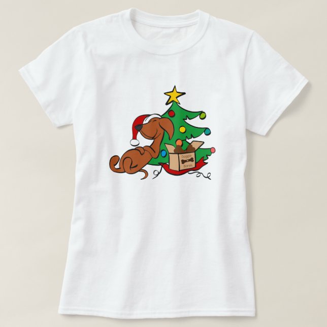 Vibes de Natal - Camiseta de Cachshund Dog (Frente do Design)
