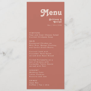 Vibes de Retro Simples Menu de Janto Rosa