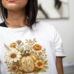 Vibes florais outonais vintage amante de abóbora