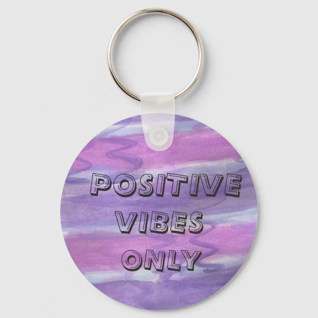 "Vibes Positivas Apenas Chaveiro Roxo (Frente)