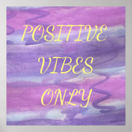 Vibes Positivas Apenas Poster de Aquarela Puro
