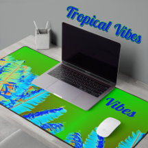 Víblias Tropicais Psicodélicas Palmeiras Azul Verd
