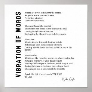 Vibração de palavras despertando poema poster