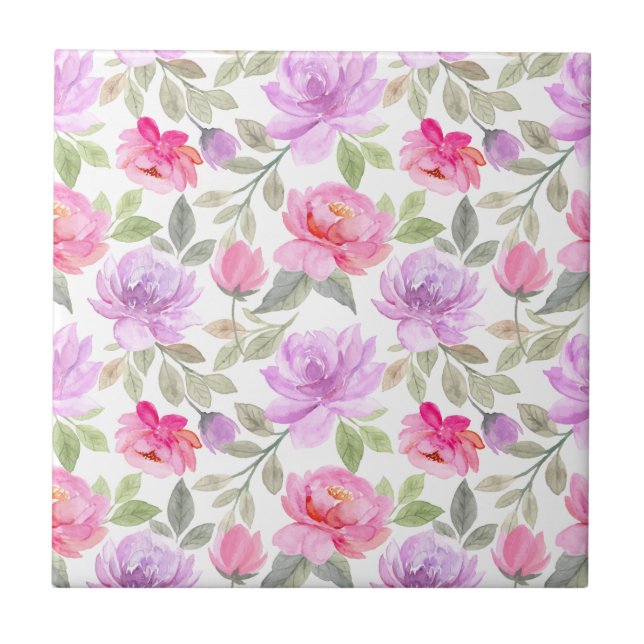 Vibração Fresca de Primavera: Design Floral Rosa e (Frente)
