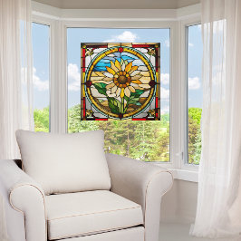 Vibração Girassol Faux Vidro Estido