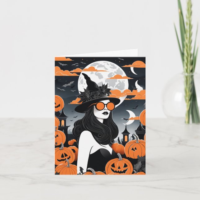 Vibrações de Bruxa Personalizáveis Cartão Dobrável (Frente)