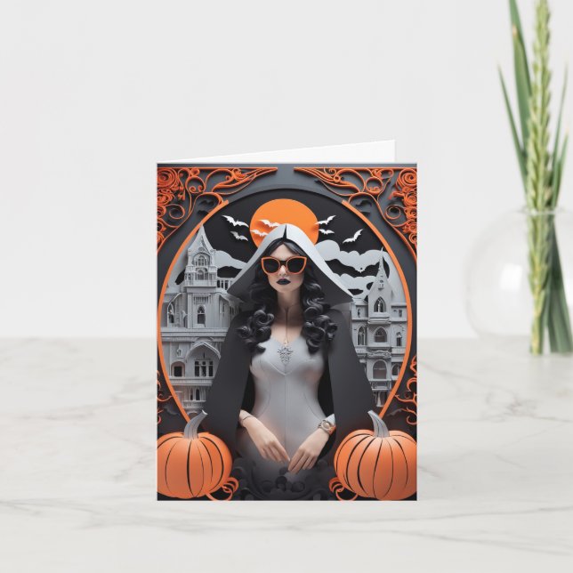 Vibrações de Bruxa Personalizáveis Cartão Dobrável (Frente)