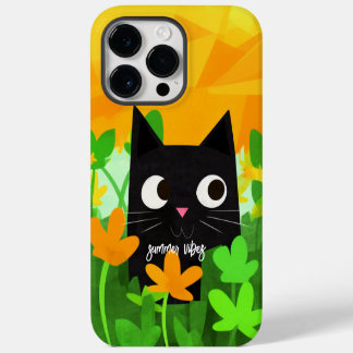 Vibrações de Verão Gato Preto Floral Fofo Personal