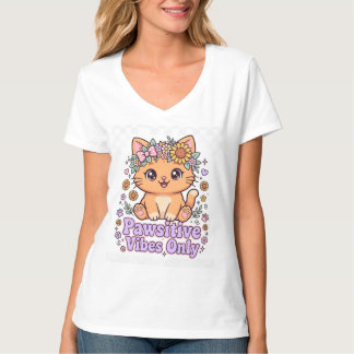 Vibrações Pawsitivas Somente - Camisa de Gata Mãe