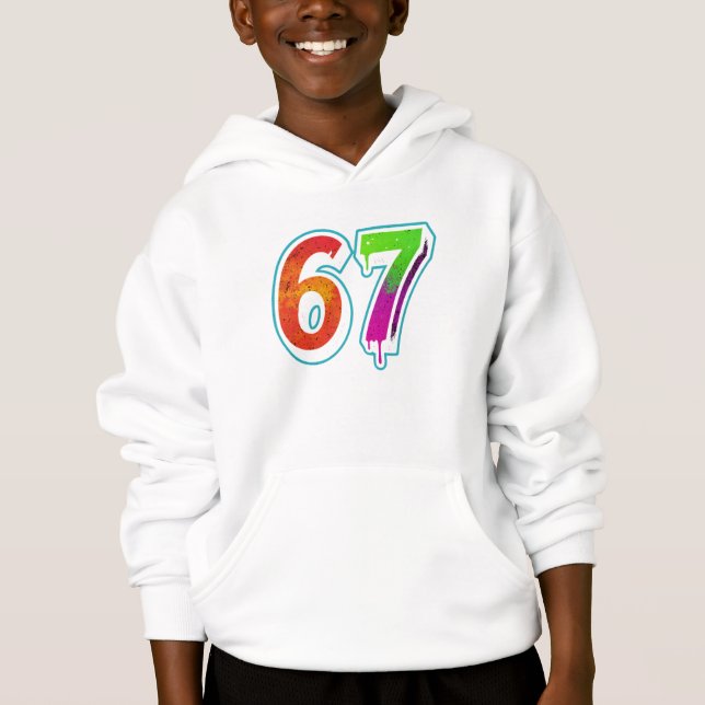  Vibrant 67 Art – Hand-Painted Number Design  (Frente)