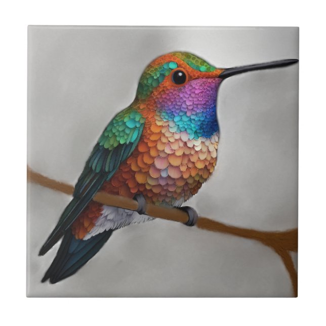 Vibrant Allen’s Hummingbird Painting (Frente)