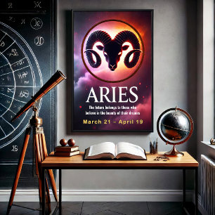 Vibrant Aries - Símbolo Zodiac Poster