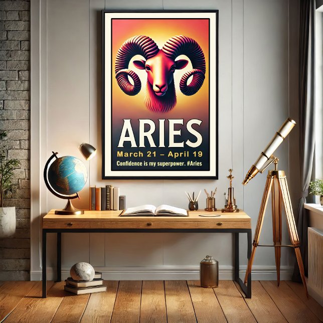Vibrant Aries - Símbolo Zodiac Poster (Criador carregado)