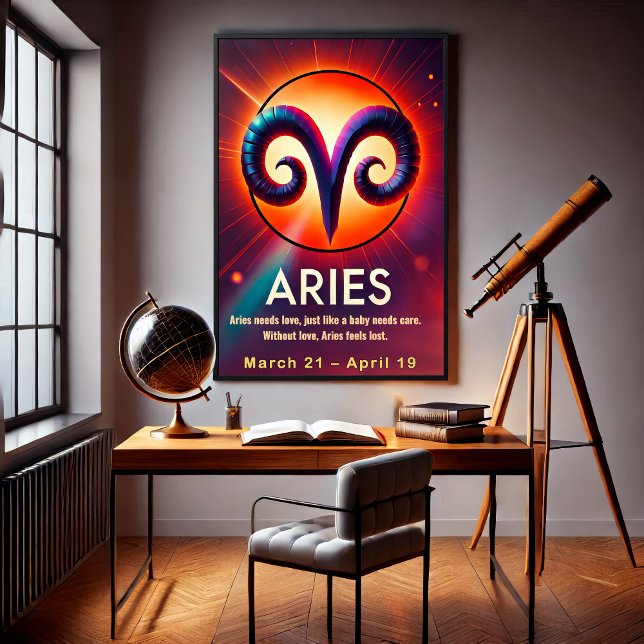 Vibrant Aries - Símbolo Zodiac Poster (Criador carregado)