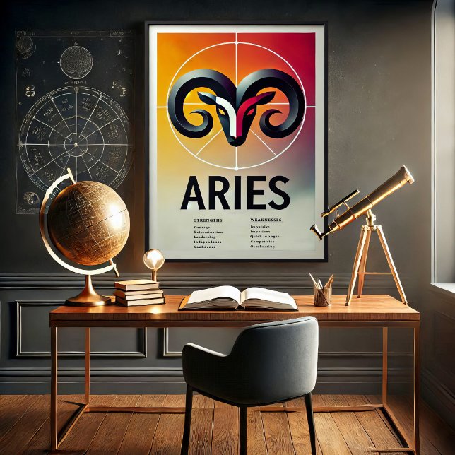 Vibrant Aries - Símbolo Zodiac Poster (Criador carregado)