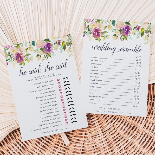 Vibrant Bloom Jogo de Chá de Noiva de dois lados (Criador carregado)