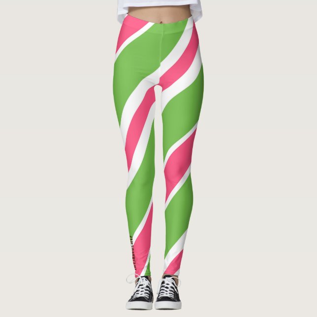 Vibrant Candy Stripe Abstract Leggings (Frente)
