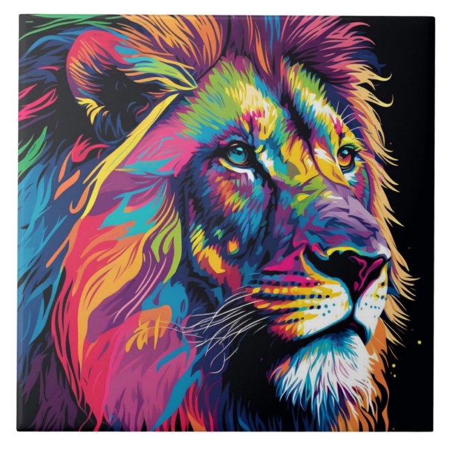 Vibrant colors of lion art (Frente)