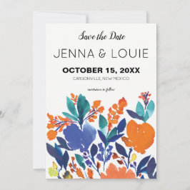 Vibrant Floral Bloom Salve a Data Convite