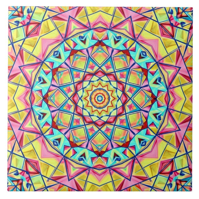 Vibrant Geometric Kaleidoscope Pattern (Frente)