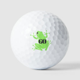 Vibrant Green Frog Illustration "GO" Custom