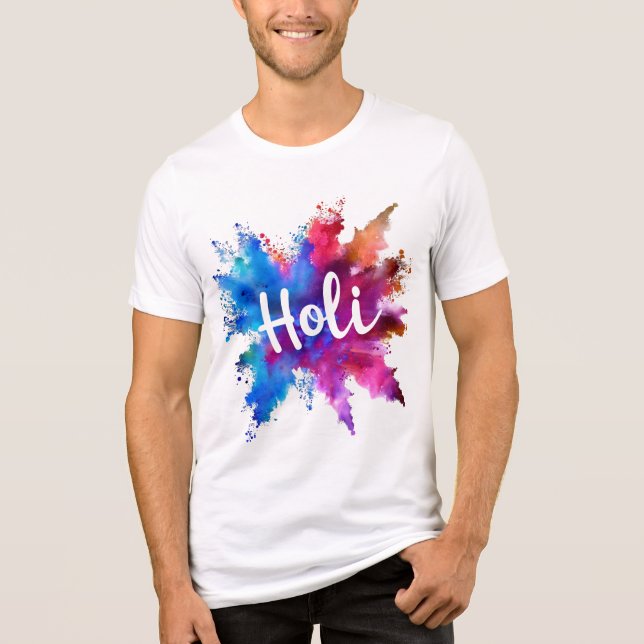 Vibrant Holi Splash Graphic Tee (Frente)