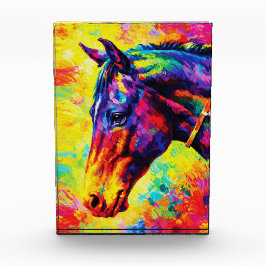 Vibrant Impasto Horse Portrait Colorful Wild