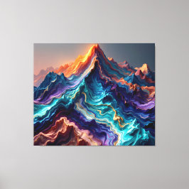 Vibrant Marble Mountains – Abstract 3D Canvas Wall