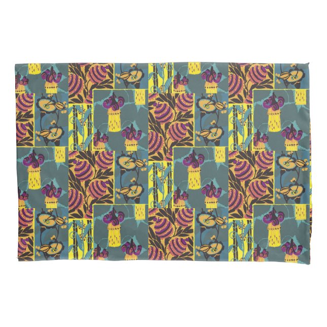 Vibrant Maximalist Purple & Teal Floral Print (Frente)