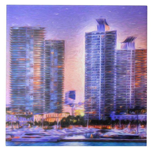 Vibrant Miami Skyline Sunrise (Frente)