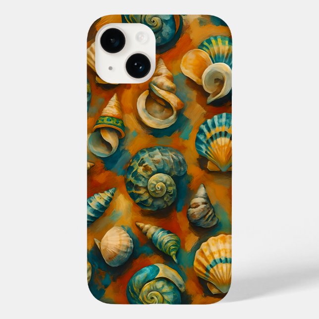 Vibrant Ocean Shells Art Phone Case - Coastal Aest (Verso)