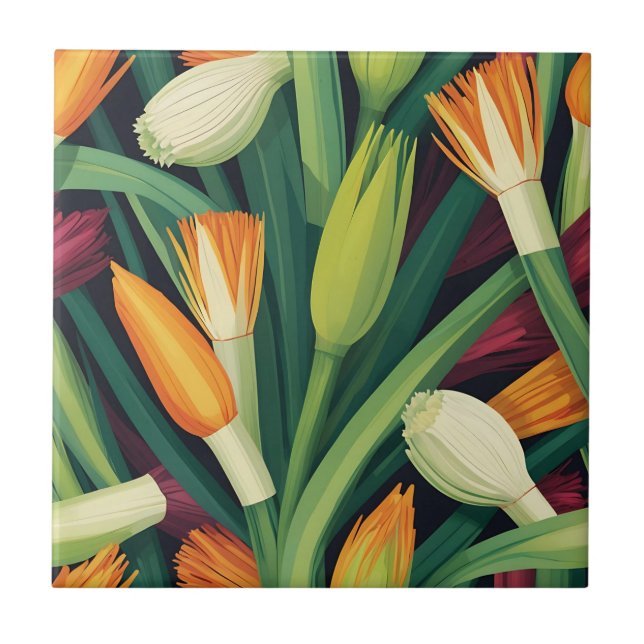 Vibrant Onion Flower Pattern (Frente)